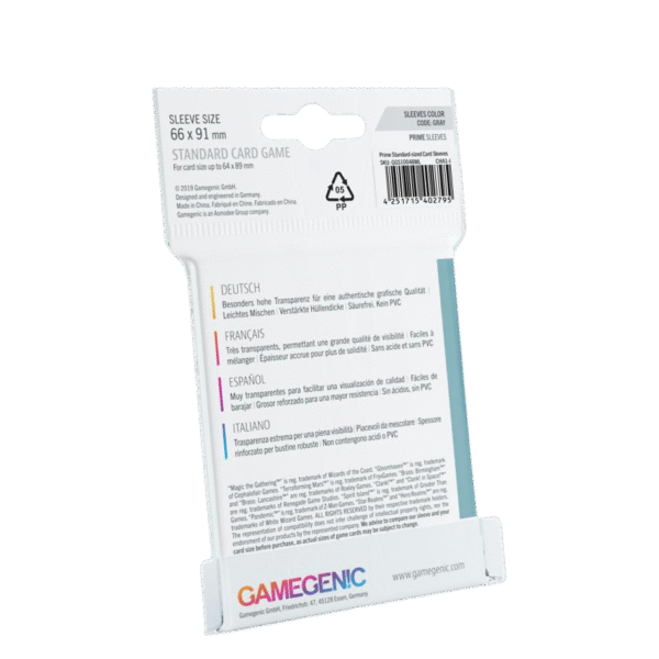 gam000209_2 Sleeves Prime GAMEGENIC – Lot de 50