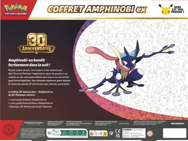 5398bcd4a87026e63b36c9e67fa1650e102c353a_P11955_30th_Celebration_3D_Greninja_ex_Box_Back_FR Coffret 30e Anniversaire (Nymphali-ex & Amphinobi-ex)