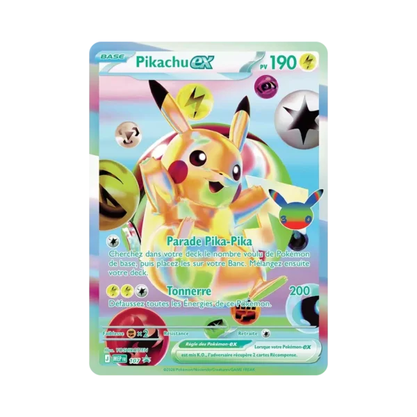 Carte promo Pikachu-ex 30e Anniversaire (Journée)